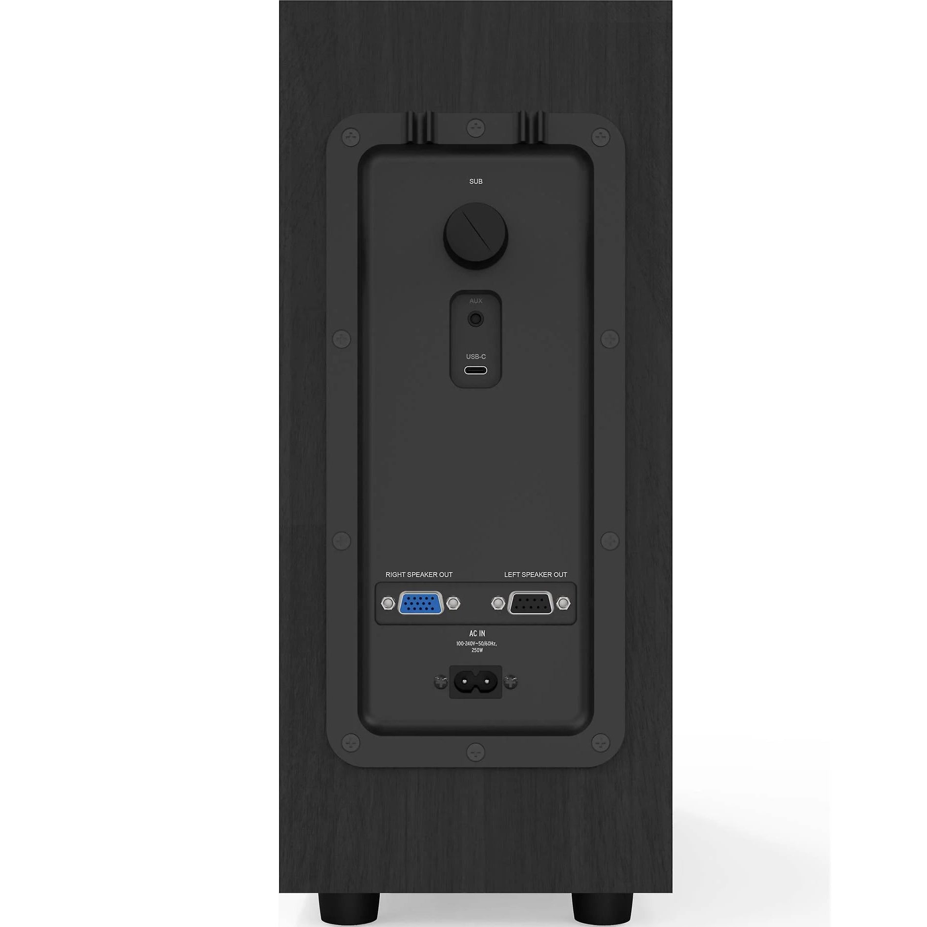 Klipsch ProMedia Lumina desktop speakers with sleek black design and illuminated controls, delivering high-quality audio.