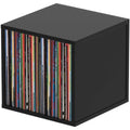 Glorious Record Box 110 vinyl record storage box, black, with accessories