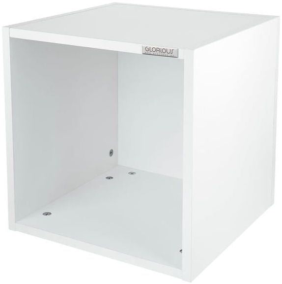 Glorious Record Box 110 vinyl record storage box, white, with accessories