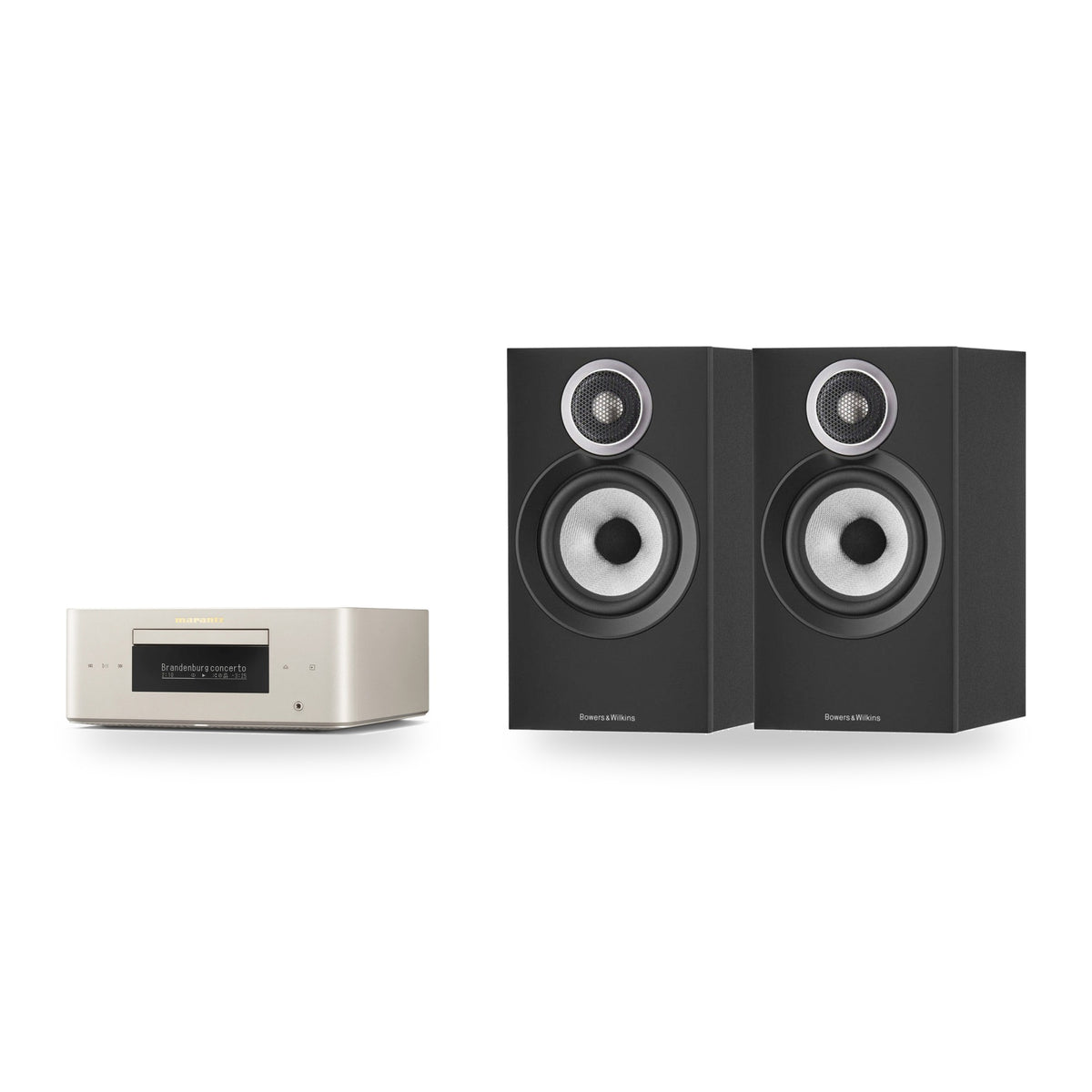 Marantz MCR 60n + Bowers & Wilkins 607 S3 Hi-Fi System – Marantz Finish Marantz Champagne, Speaker Finish Black