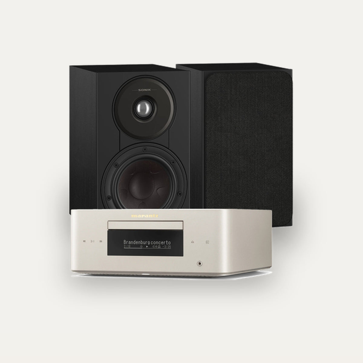 Marantz MCR 60n + Dali Sonik 1 Hi-Fi System – Marantz Finish Marantz Champagne, Speaker Finish Black Ash
