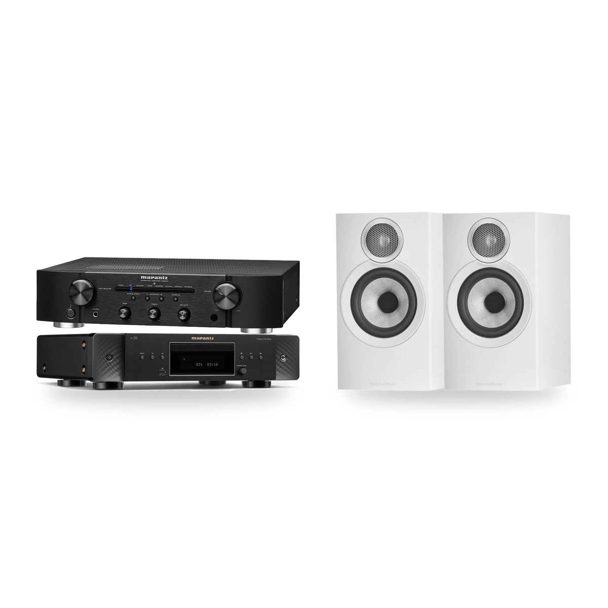 Marantz PM6007 + CD 70 + Bowers & Wilkins 607 S3 CD System – Speaker Finish White