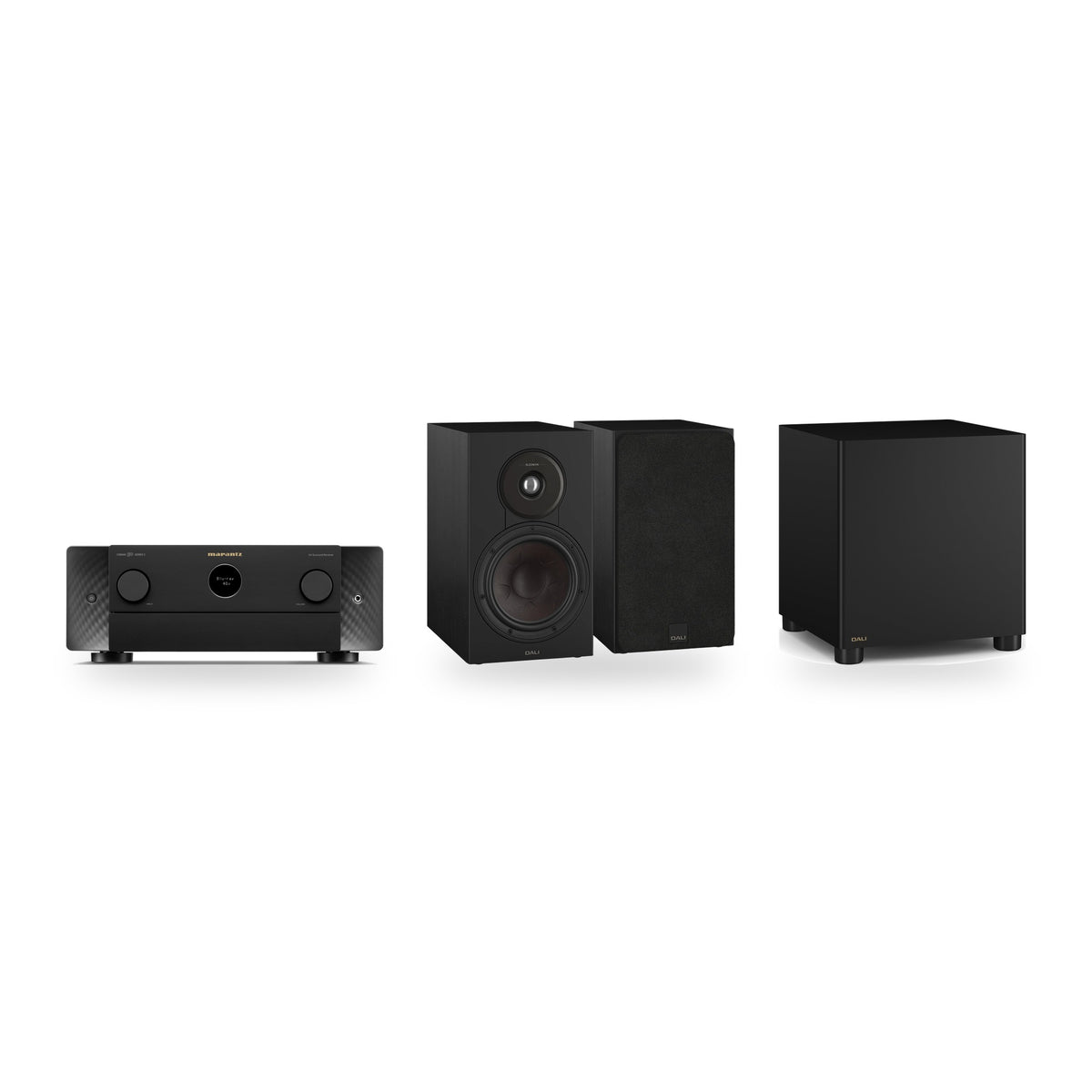 Marantz CINEMA 50 Series 2 + Dali Sonik 3 + Basik Sub 2.1 Cinema Set – Receiver Finish Black, Speaker Finish Black Ash