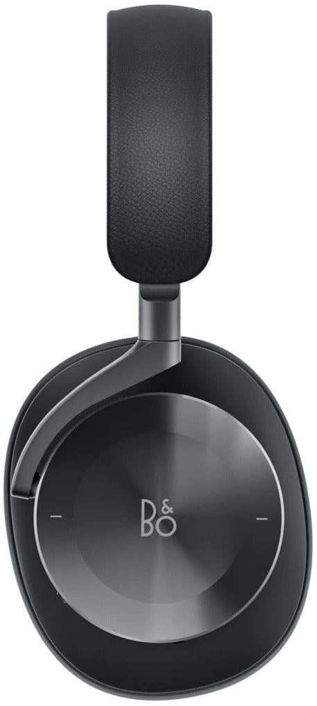 Bang & Olufsen Beoplay H95 wireless headphones with plush ear cushions and sleek black design, showing the over-ear fit.