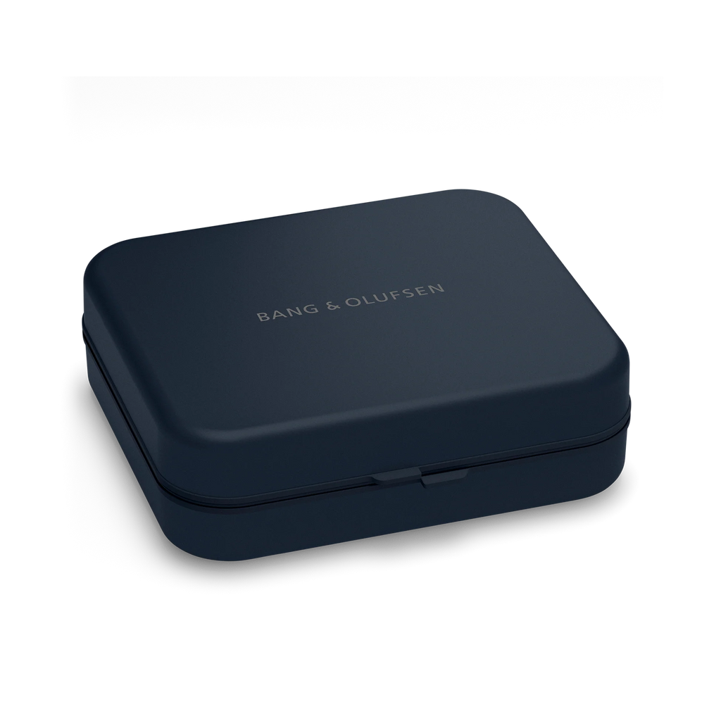 Blue Bang & Olufsen Beoplay H95 wireless headphones with sleek design and protective case, showcasing premium audio accessories.