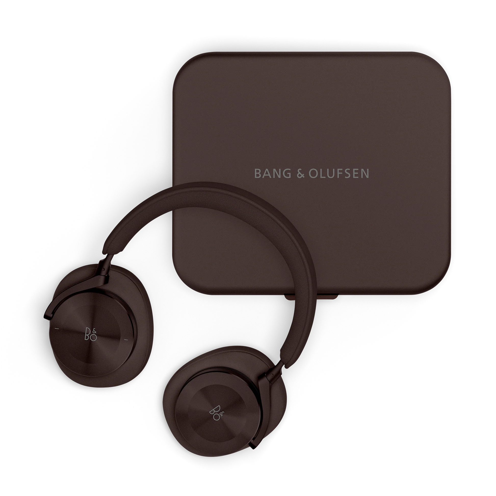 Brown Bang & Olufsen Beoplay H95 wireless headphones with cushioned ear cups and sleek design.