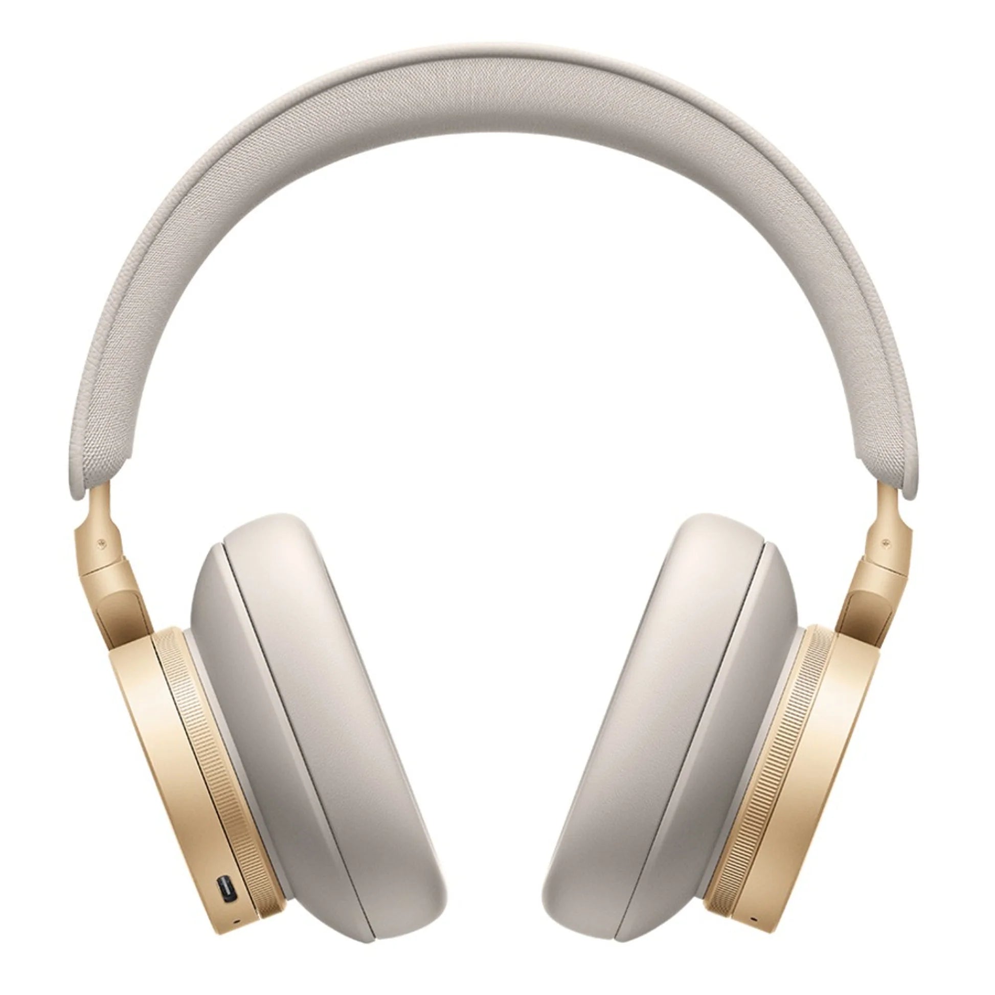 Bang & Olufsen Beoplay H95 wireless headphones in gold with cushioned ear cups and sleek design.