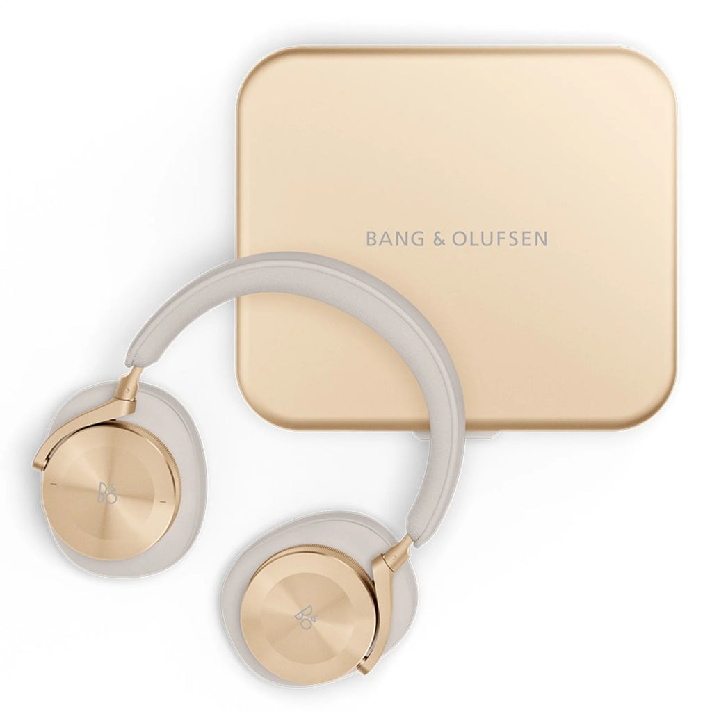 Bang & Olufsen Beoplay H95 wireless headphones with gold finish, over-ear design and cushioned ear cups.