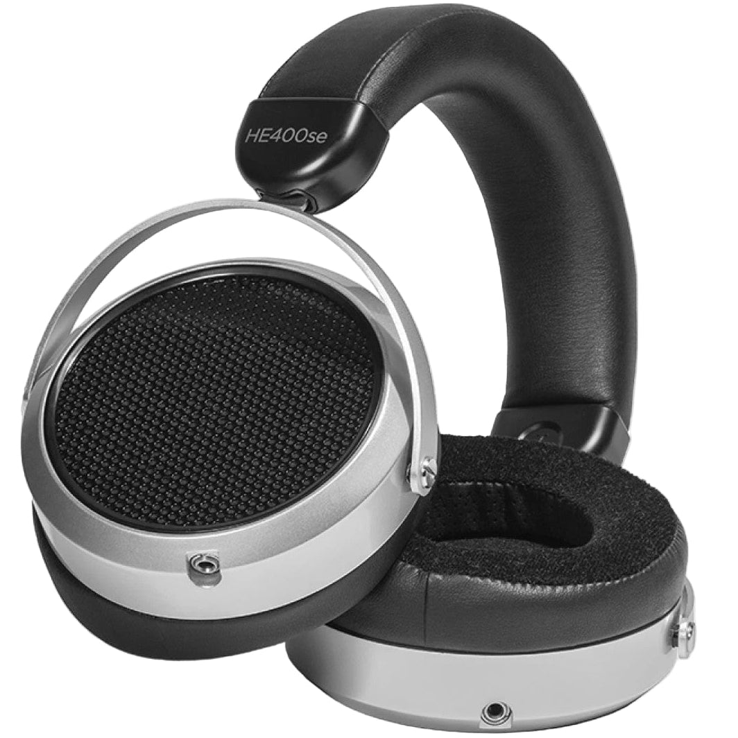 HiFiMAN HE400se wired headphones with open-back design, featuring large drivers and plush ear cushions for immersive sound.