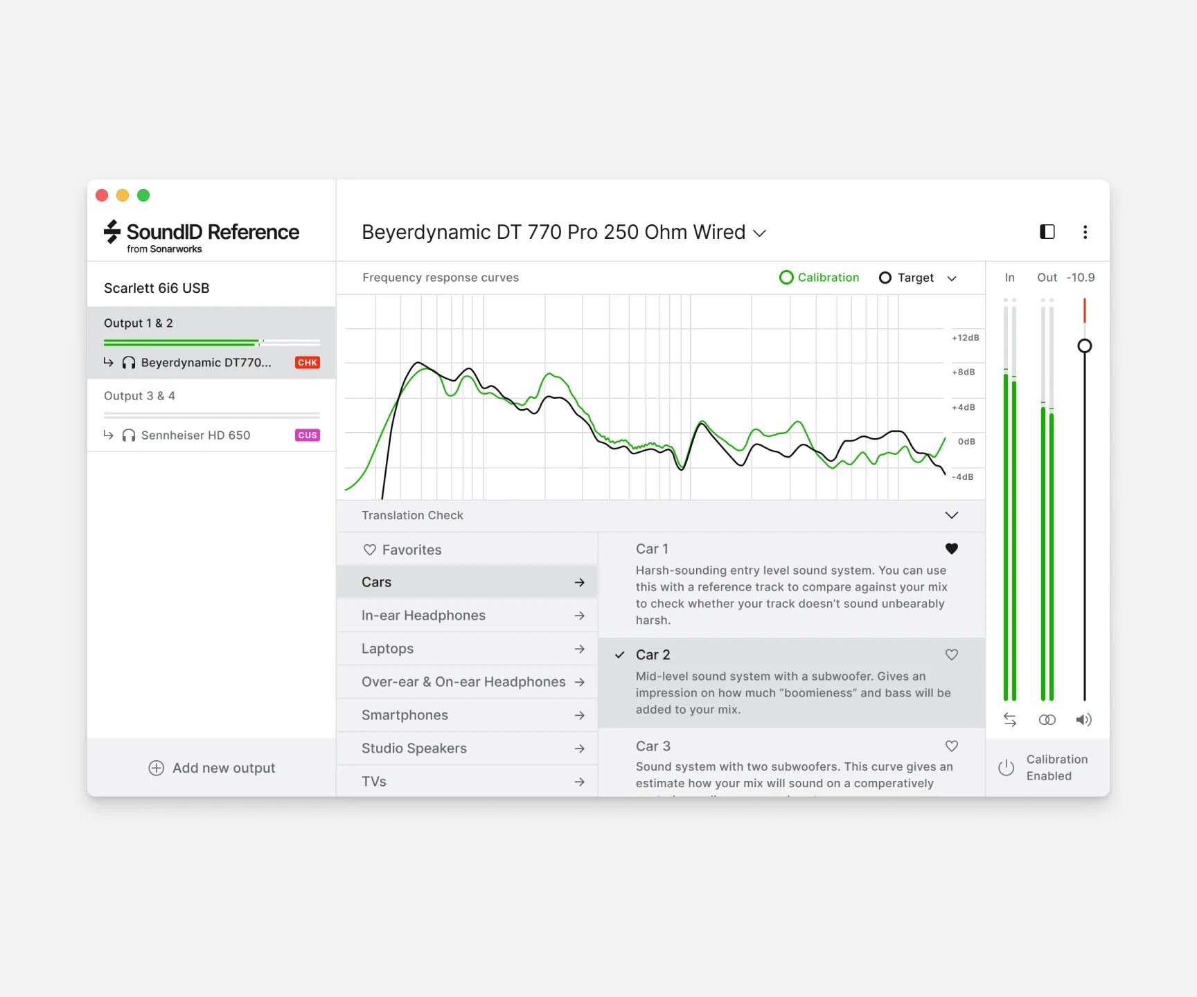 Sonarworks SoundID Reference headphones calibration software interface with headphones for music production accuracy.