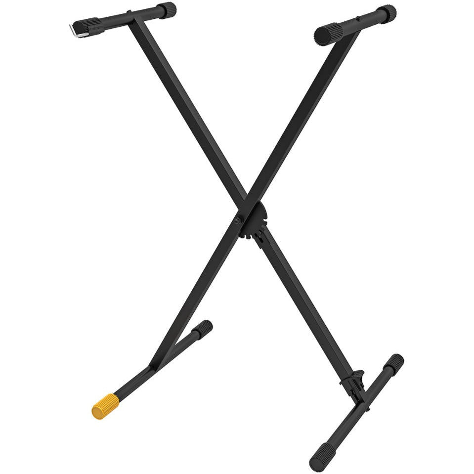 Hercules Stands KS100B keyboard stand adjustable for music keyboards with sturdy metal construction and support arms.