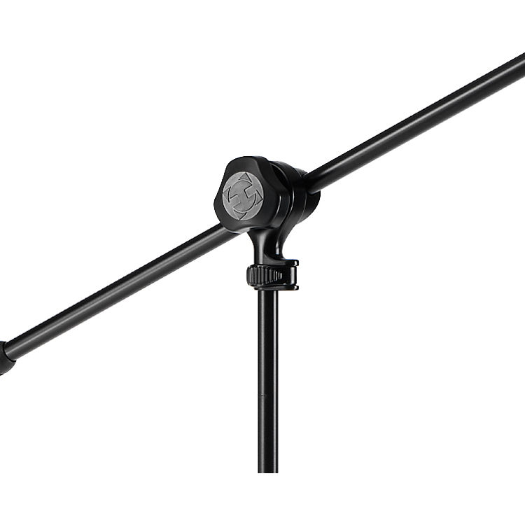 Hercules Stands MS432B floor microphone stand, close-up of boom clamp and mic holder