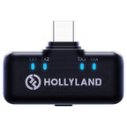 Hollyland Lark M3 USB-C receiver with TX1 to TX4 indicators