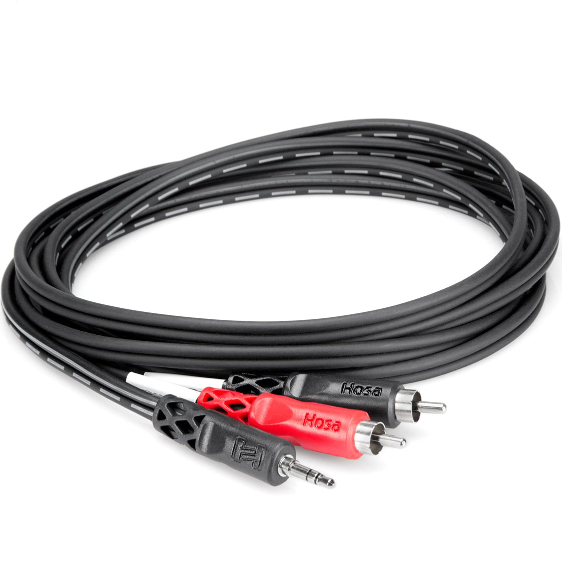 Hosa CMR-206 3.5mm TRS - Dual RCA Y-Cable 2m, coiled cable view