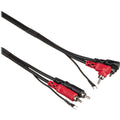 Hosa CRA-203DJ Dual RCA - Dual RCA Angled Cable 3m (with Ground Strap rca - rca cables, hero shot