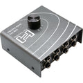 Hosa SLW-333 studio monitor controller with multiple input and output options, featuring a sleek black design.