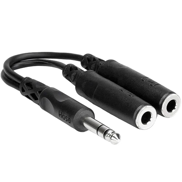 Hosa YPP-118 6.3mm TRS-Male - Dual 6.3mm TRS-Female Y-Cable 0.15m adapter / splitter, hero view