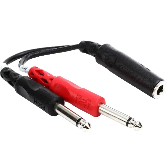 Hosa YPP-136 6.3mm TRS-Female - Dual 6.3mm TS-Male Y-Cable 0.15m, lifestyle