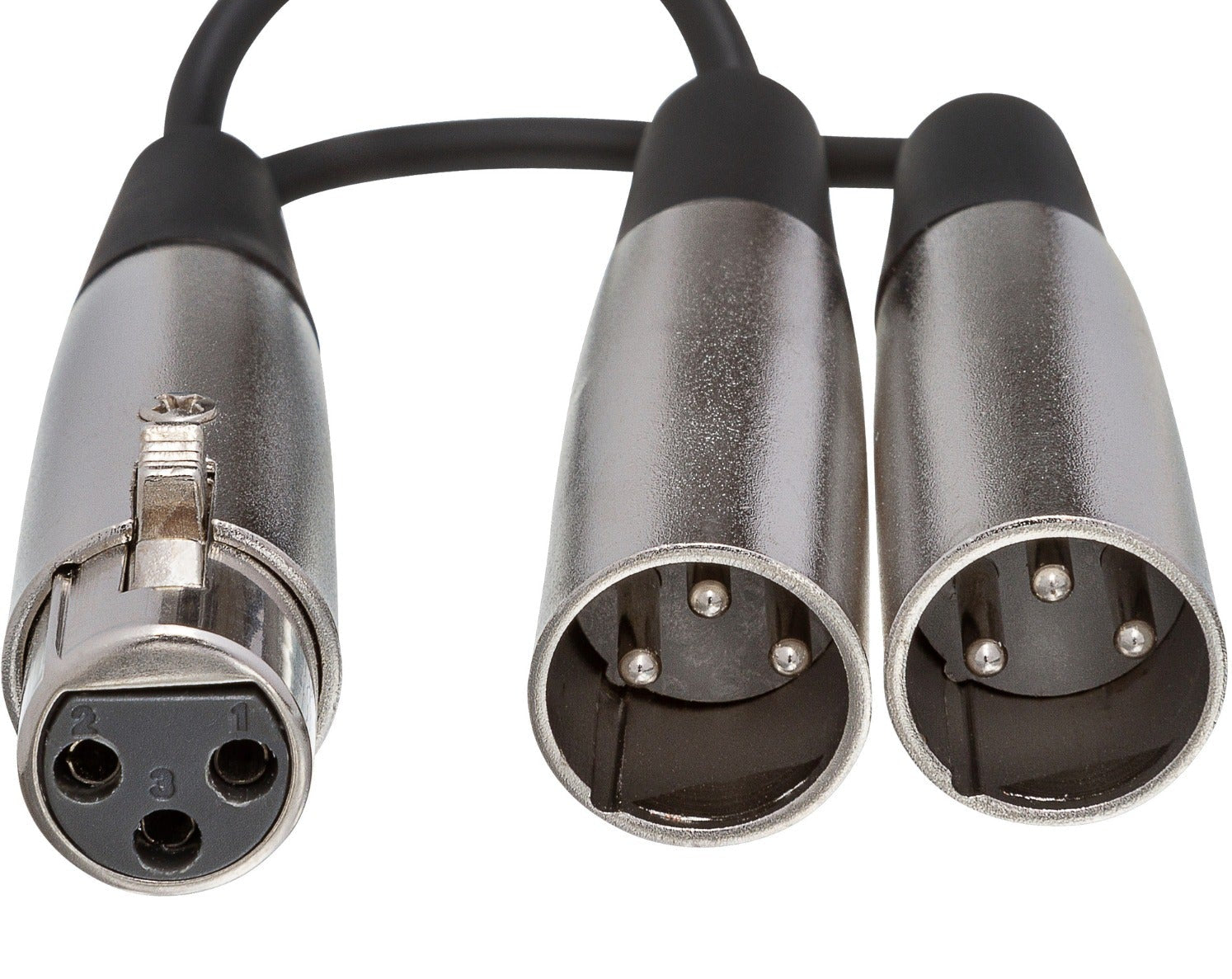 Hosa YXM-121 XLR-Female to Dual XLR-Male Y-Cable 0.15m, adapters / splitters, coiled cable