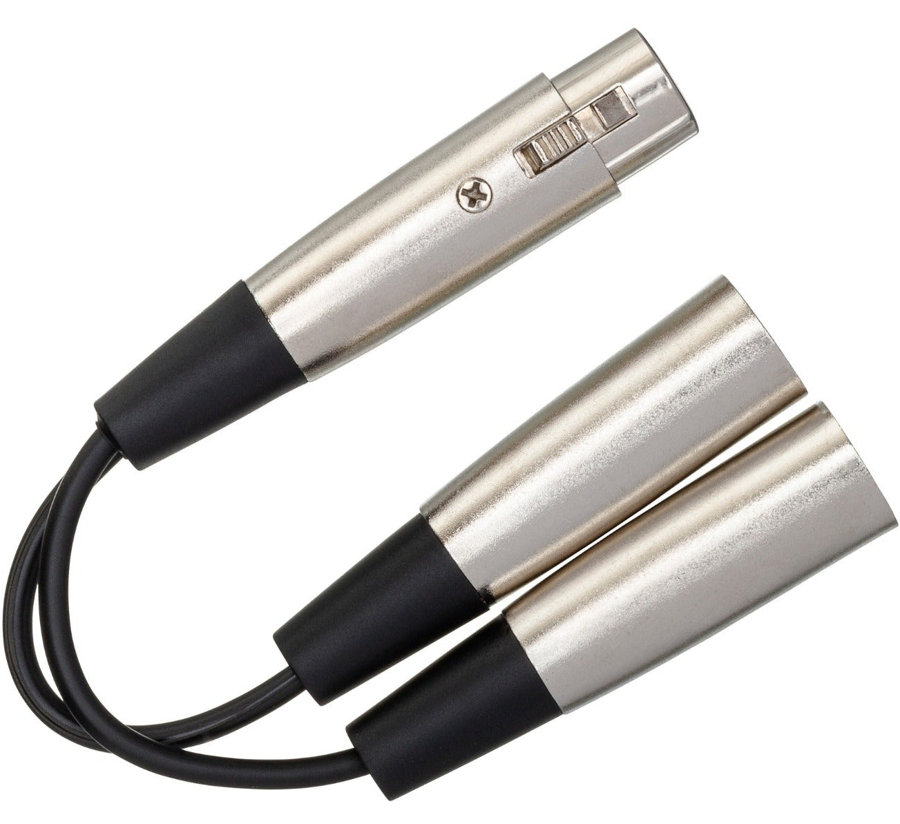Hosa YXM-121 XLR-Female to Dual XLR-Male Y-Cable 0.15m, adapters / splitters, coiled cable