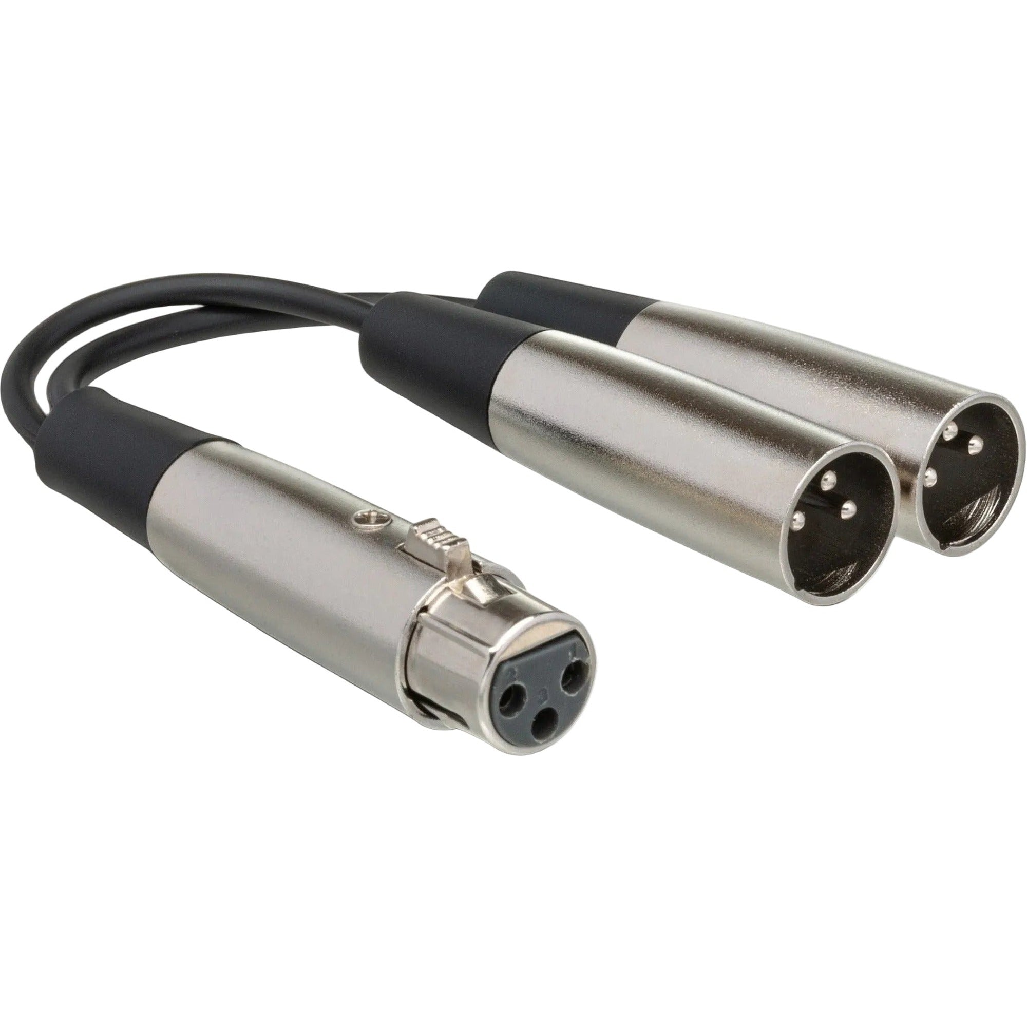 Hosa YXM-121 XLR-Female to Dual XLR-Male Y-Cable 0.15m, adapters / splitters, front view