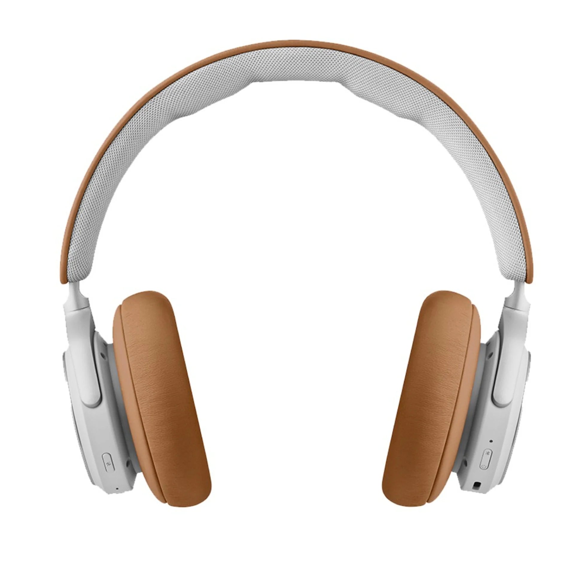 Bang & Olufsen Beoplay HX wireless headphones with timber-colored ear cups and sleek design, shown from the side.