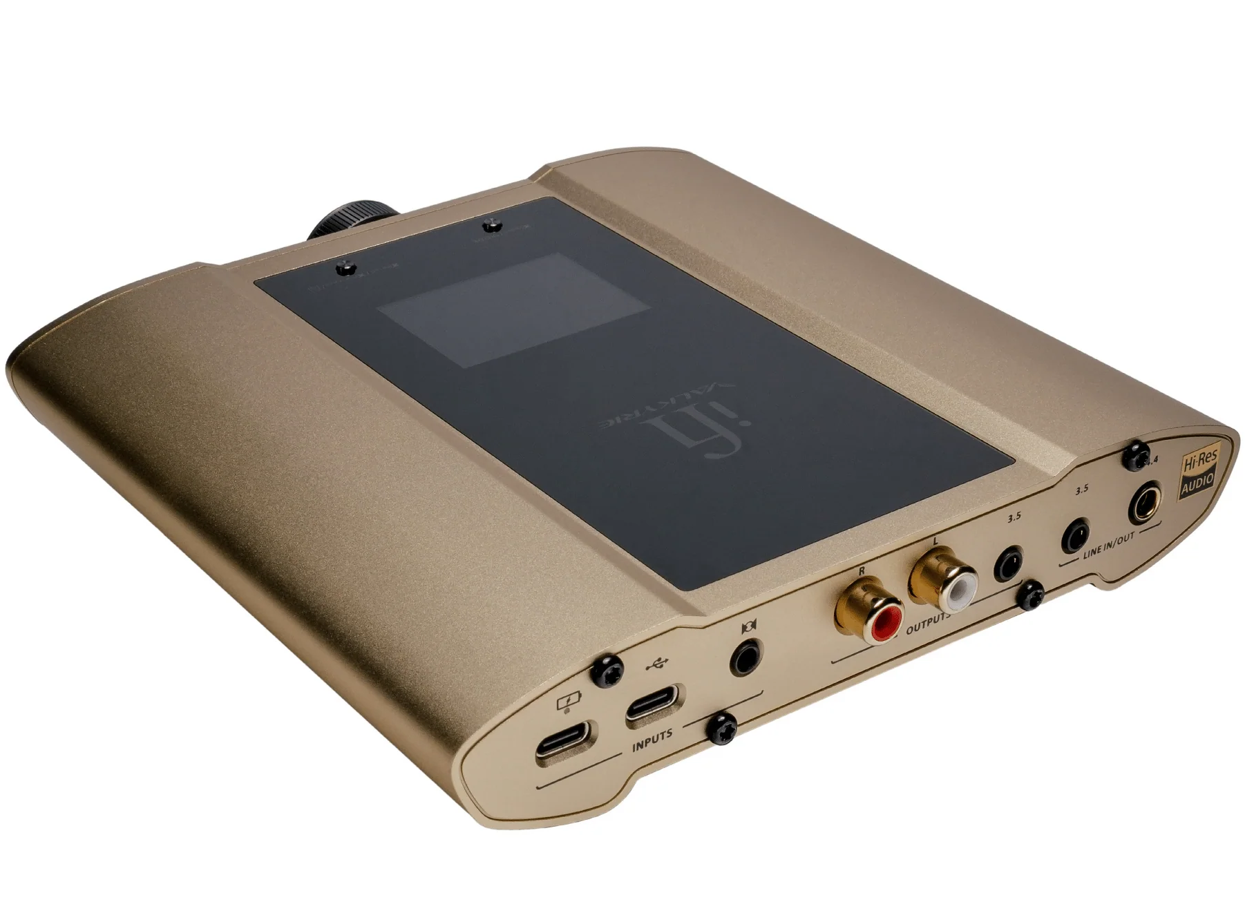 iFi Audio iDSD Valkyrie headphone amplifier and DAC showing front panel with various input and output ports.