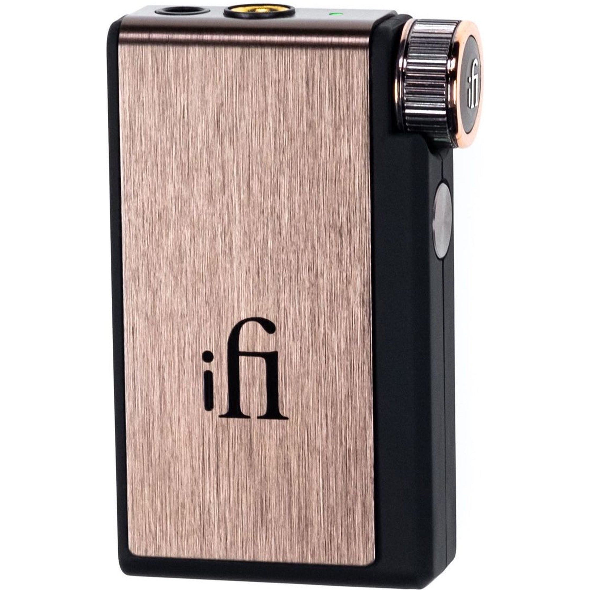 iFi Audio Go BLU portable headphone amplifier and DAC with sleek blue design and compact build for high-quality audio.