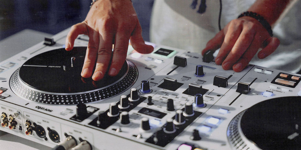 Rane One MKII DJ controller with jog wheels, control knobs, and interface buttons for professional DJ mixing.