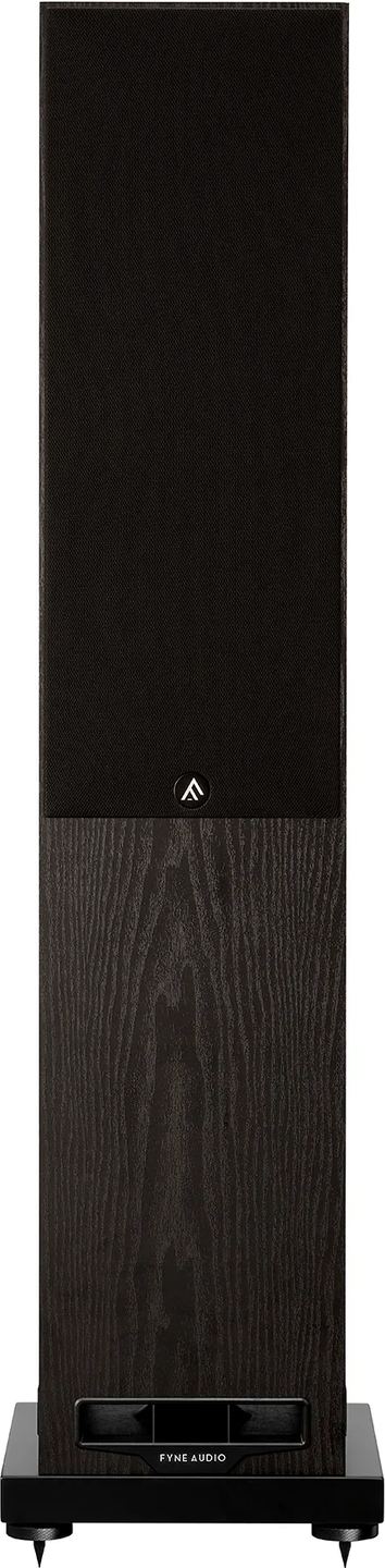 Fyne Audio F501E passive floorstanding speakers shown with black finish and sleek design, ideal for high-quality home audio systems.