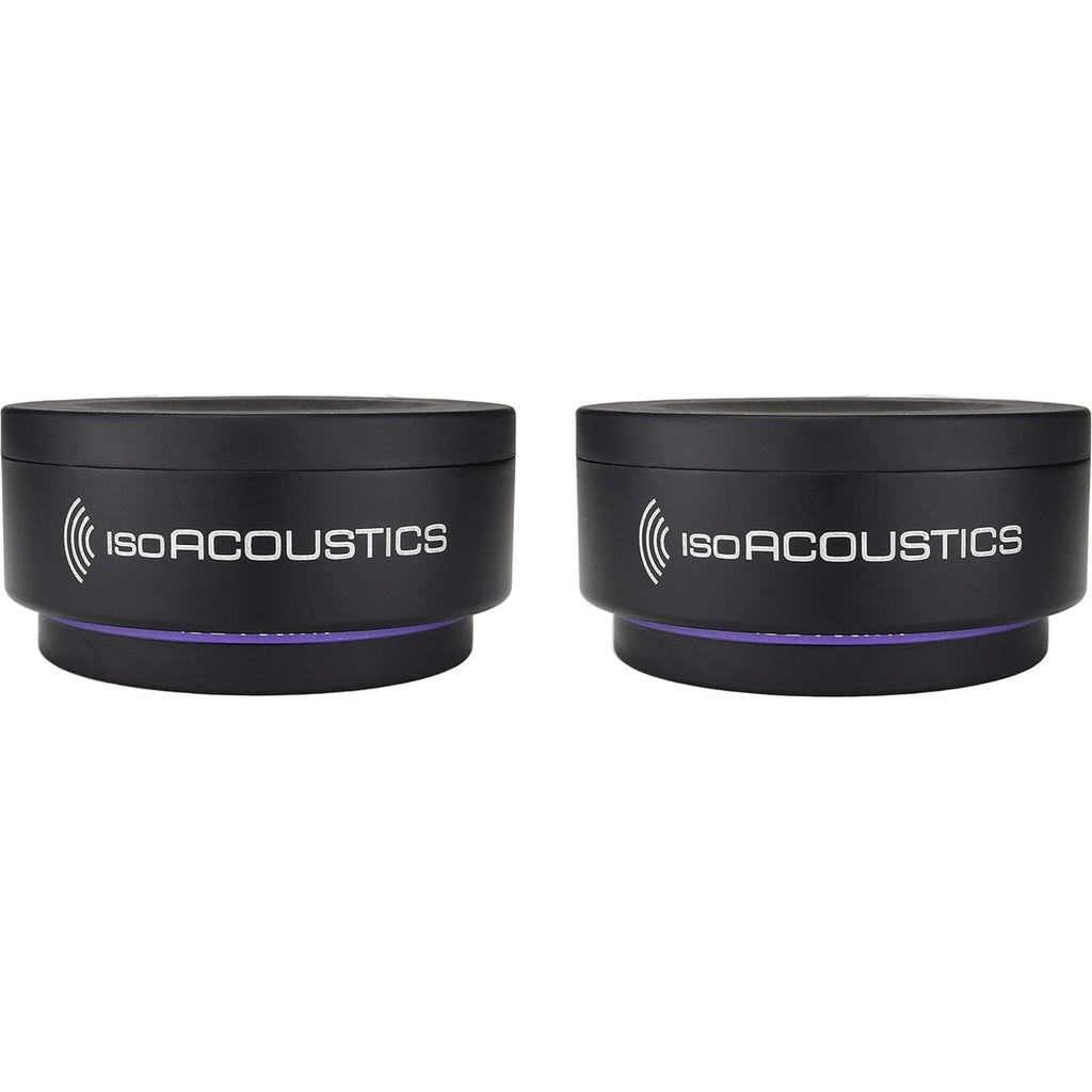 IsoAcoustics ISO-Puck 76 studio monitor stand isolator with black rubber surface and compact design for vibration isolation.