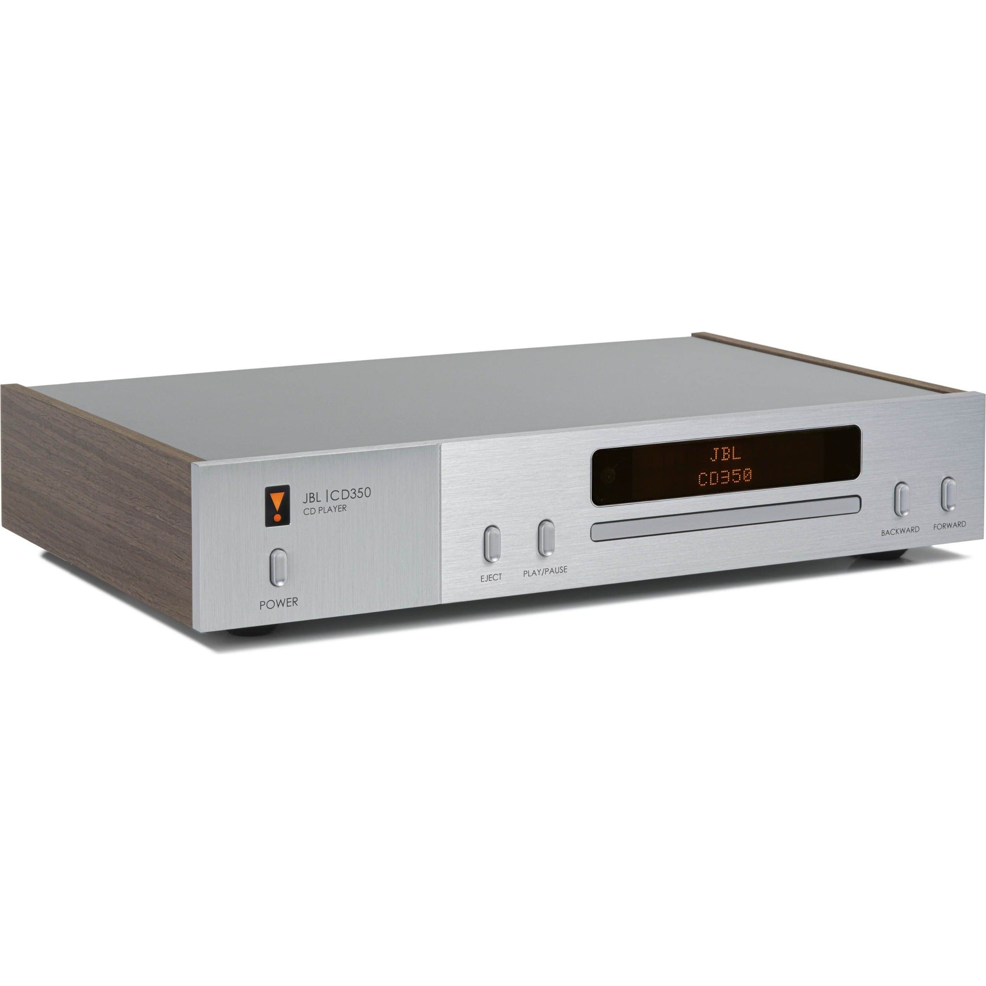 JBL CD350 Classic CD player with sleek design, showcasing its front panel and disc tray for high-quality audio playback.