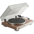 JBL TT350 turntable with sleek black design and tonearm, showcasing the vintage-inspired audio equipment.