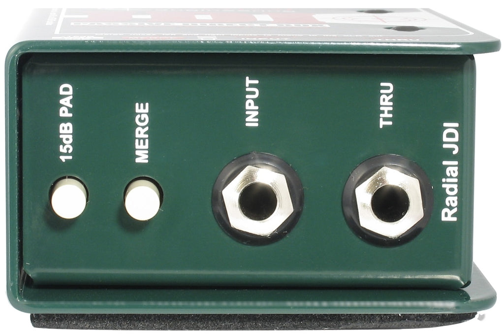 Radial Engineering JDI mono DI box with front panel and input/output connectors for professional audio signal conversion