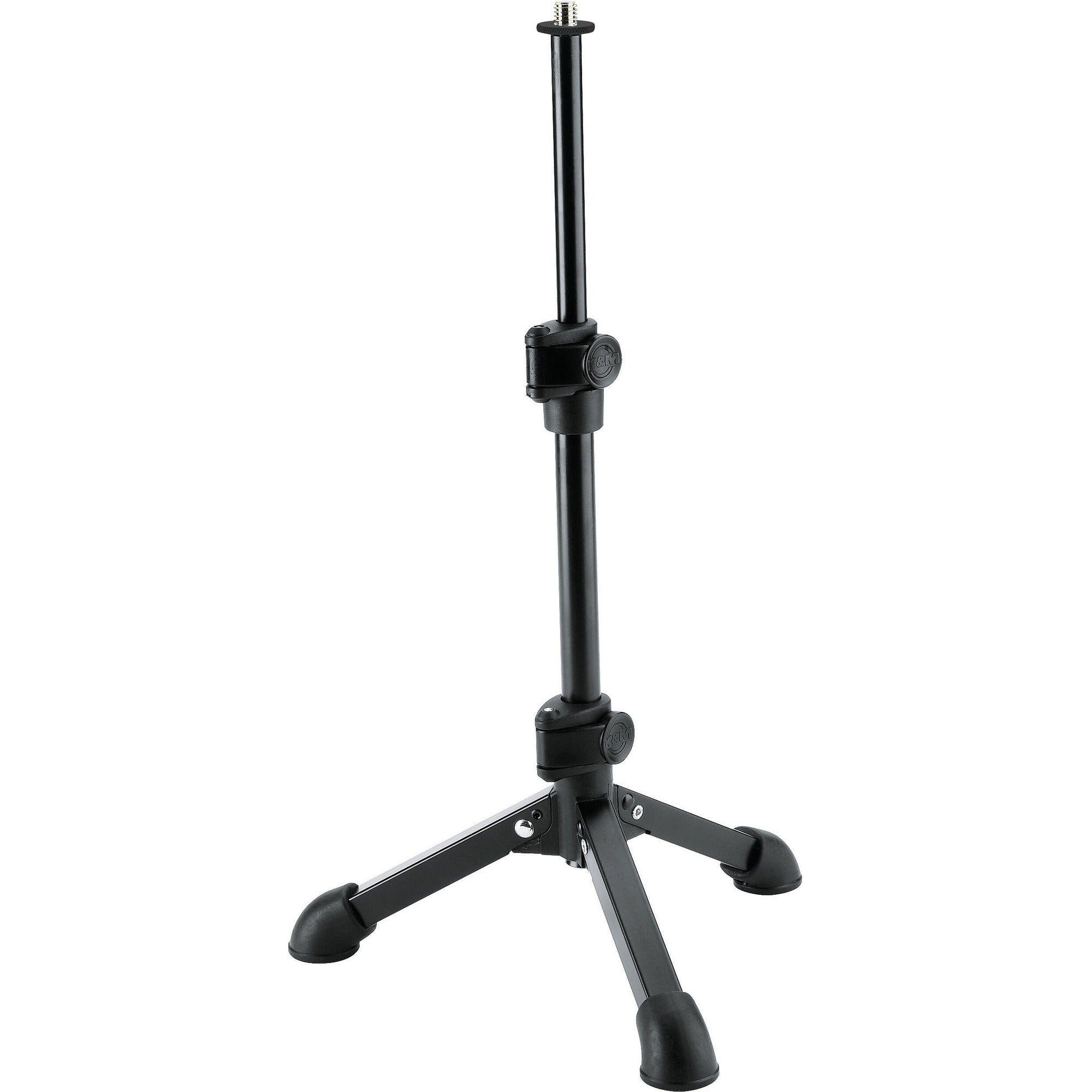 K&M 23150-3 desktop microphone stand with adjustable arm and sturdy base for professional audio setups.
