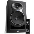 Black Kali Audio MM-6 active nearfield monitors with sleek design and dual woofers for accurate sound reproduction.