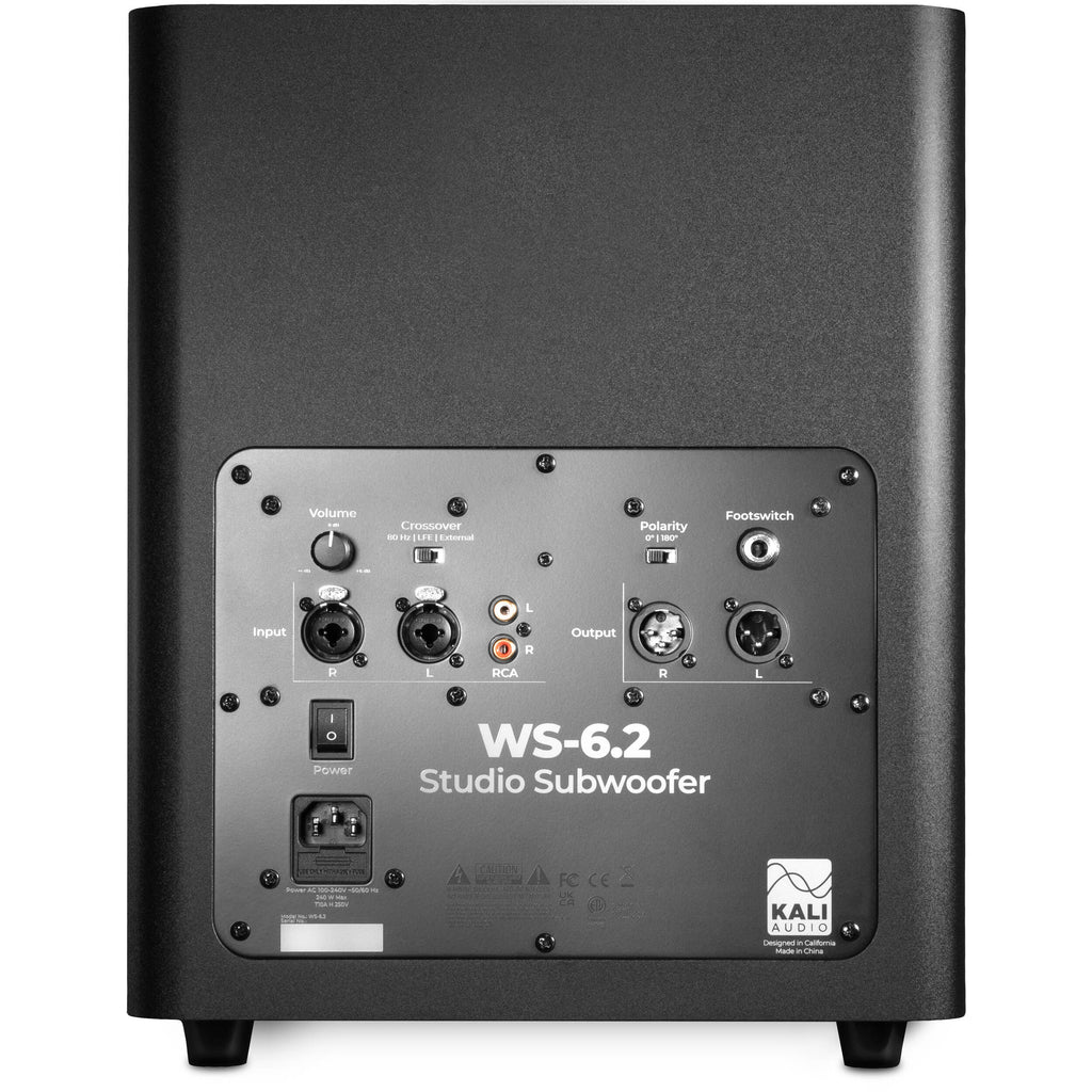 Kali Audio WS-6.2 subwoofer, black, front view