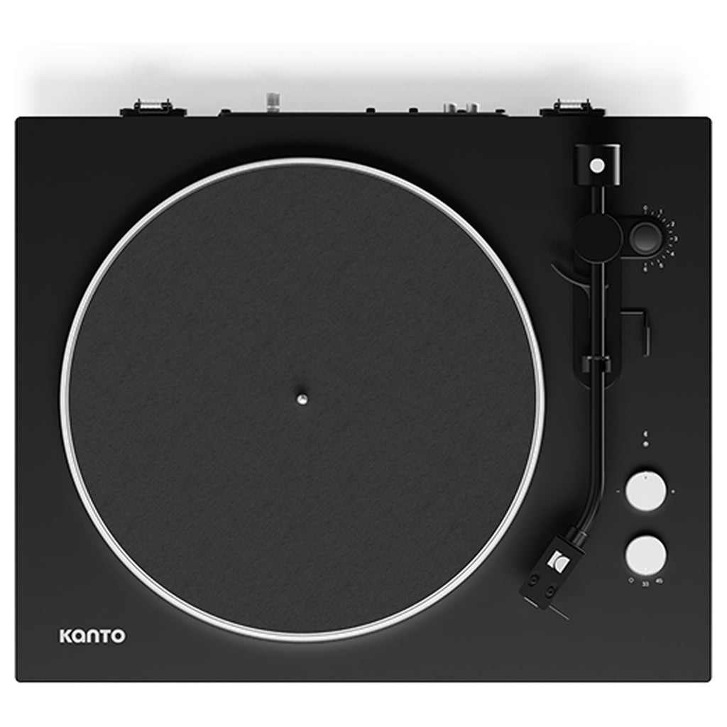 Kanto Audio OBI3 Gen 2 turntable, Black, top view