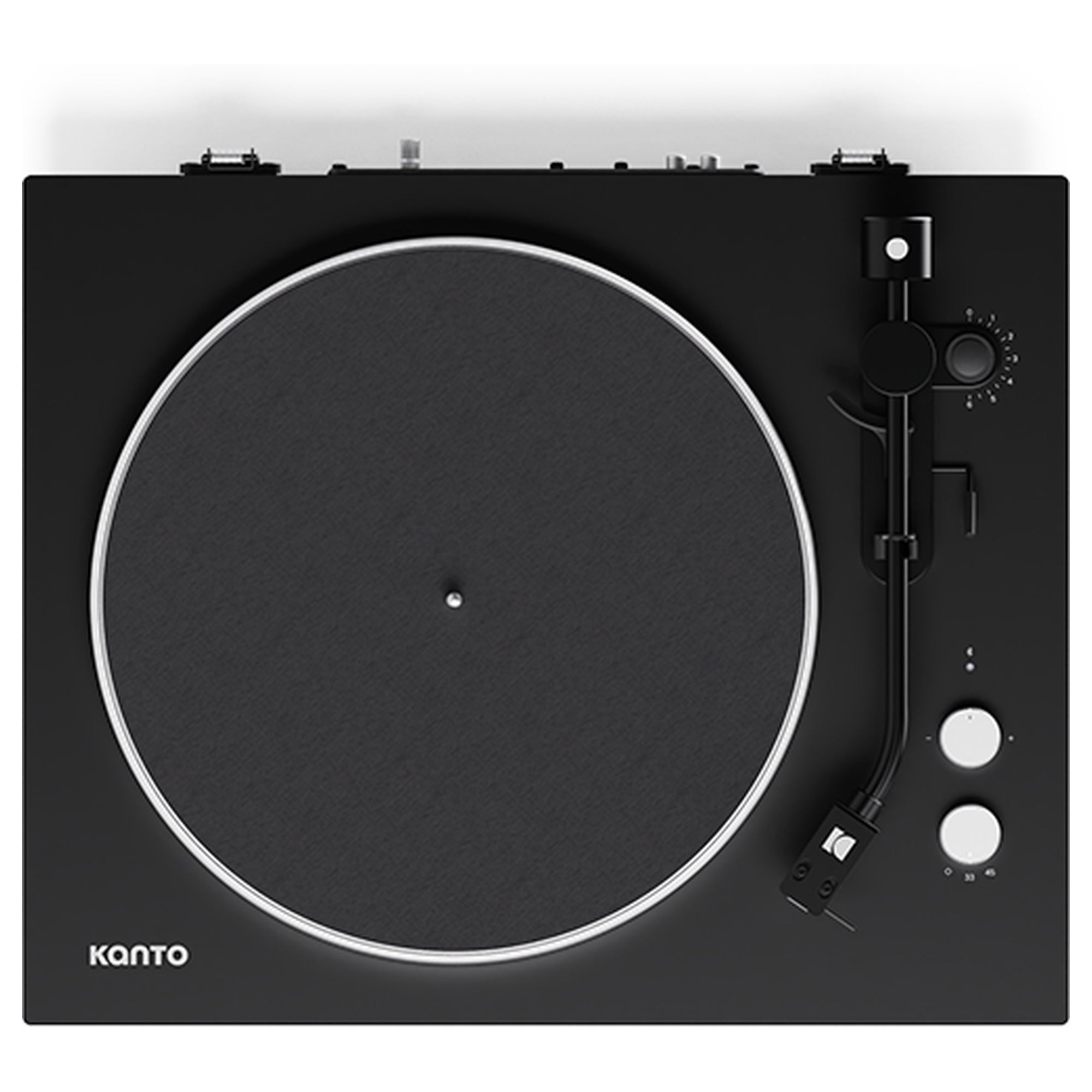 Kanto Audio OBI3 Gen 2 turntable, Black, top view