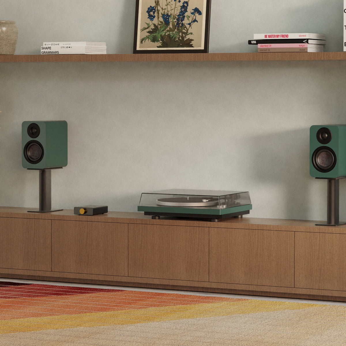 Kanto Audio OBI3 Gen 2 turntable, Green, lifestyle shot