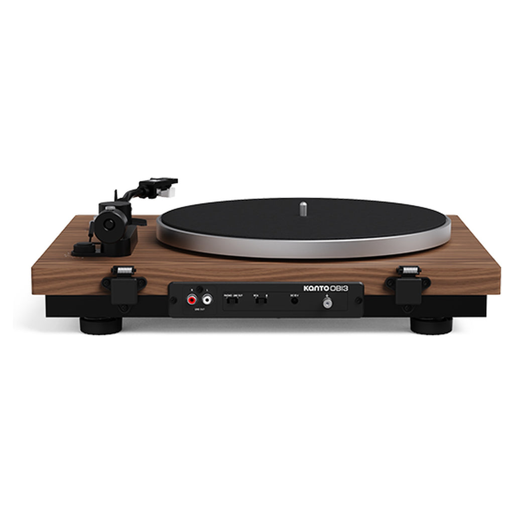 Kanto Audio OBI3 Gen 2 turntable, Walnut, rear view