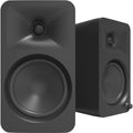 Kanto Audio Ora 4 desktop speakers, hero shot in black