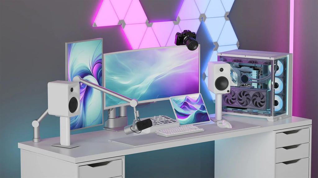 Kanto Audio Ora 4 desktop speakers, white alternate view 16