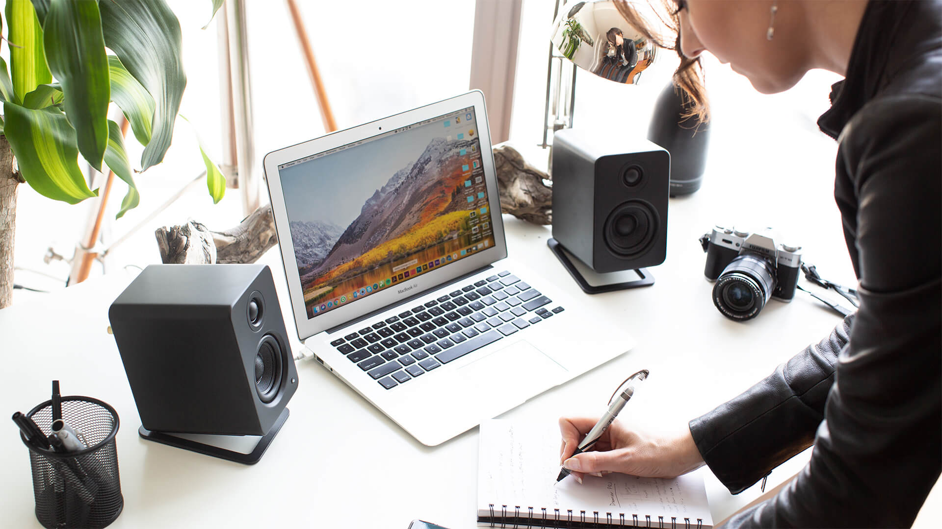 Kanto Audio S2 desktop speaker stands, in black