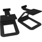 Kanto Audio SE6 speaker stands shown in black, designed to elevate and stabilize audio speakers for optimal sound quality.