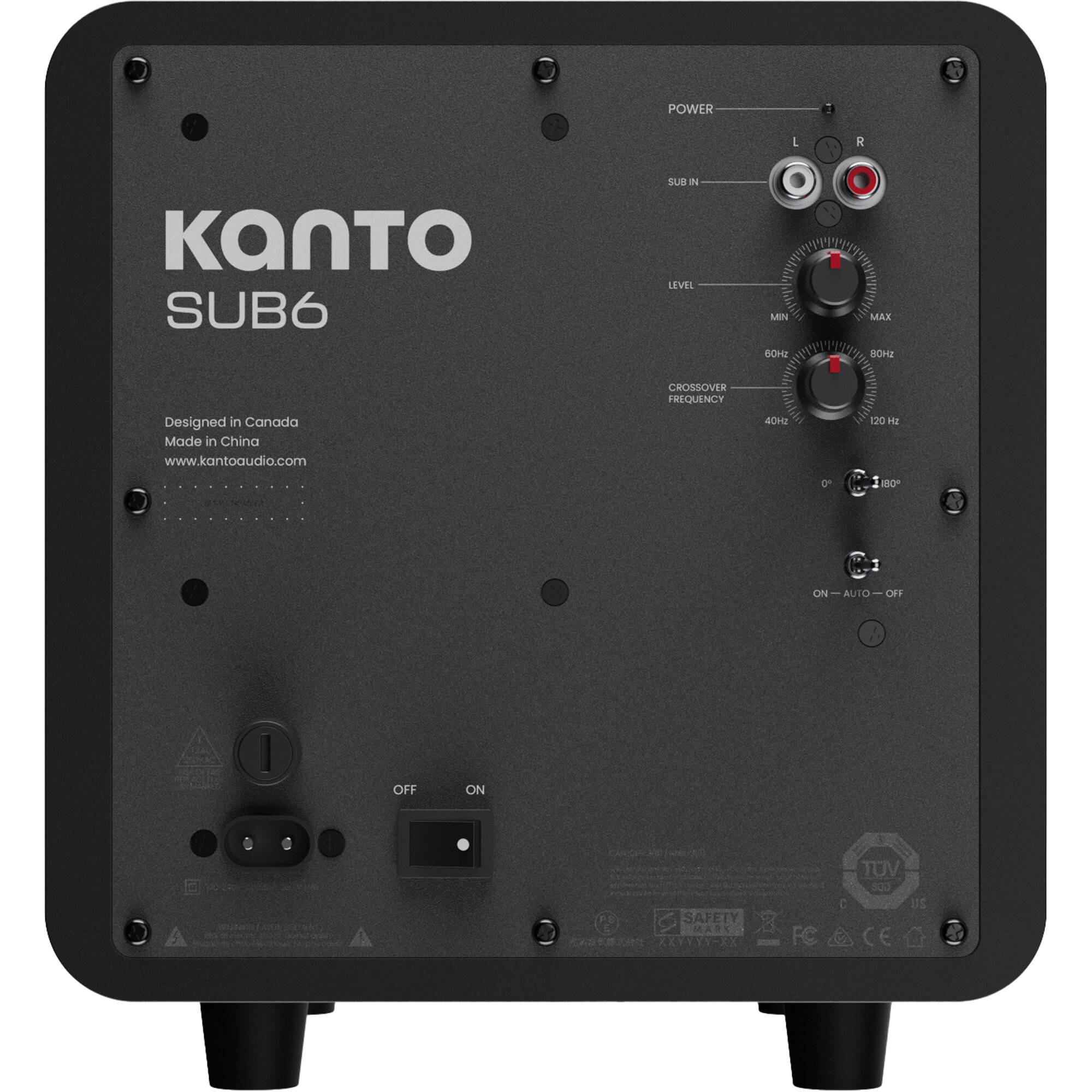 Kanto Audio SUB6V subwoofer, black view
