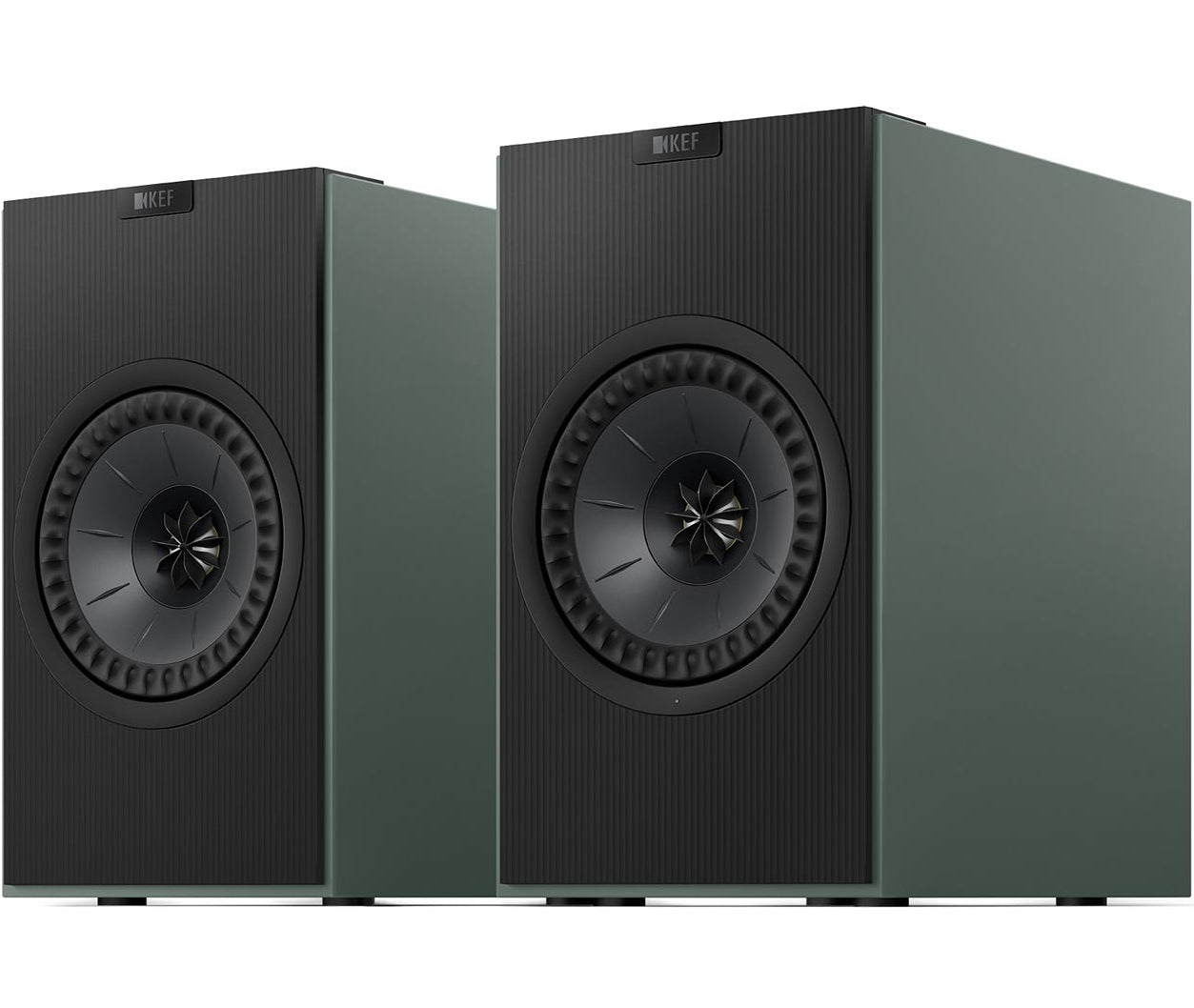 KEF Coda W active bookshelf speakers, detail view.