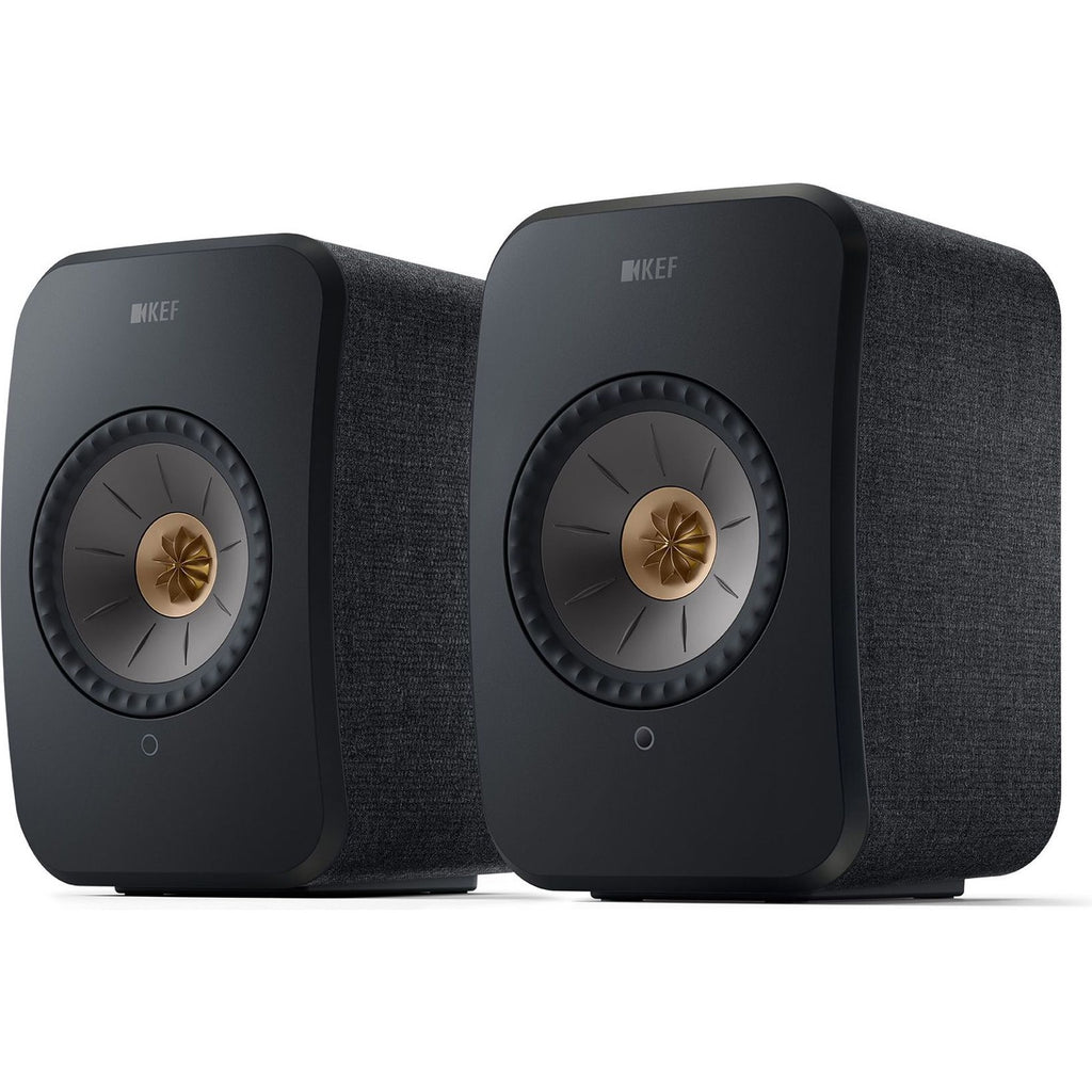 KEF LSX II, active bookshelf speakers, carbon black