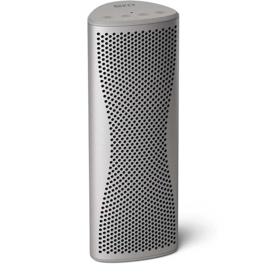 KEF Muo portable speakers, silver front view