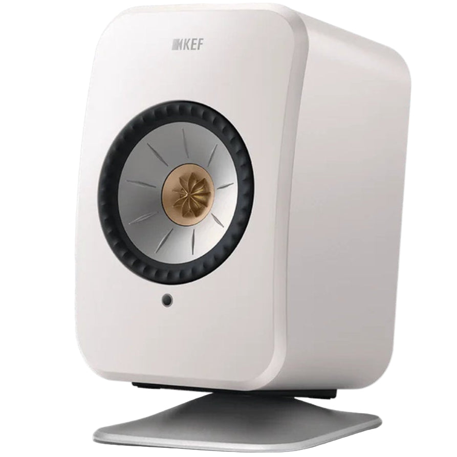 KEF P1 Desk Pad speaker stands, close up